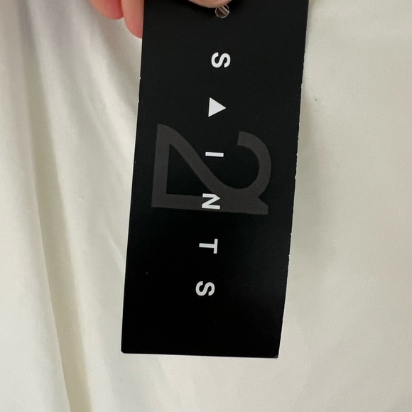 NWT white asymmetrical bodysuit super soft with double lined top and cowl neck - Picture 6 of 6